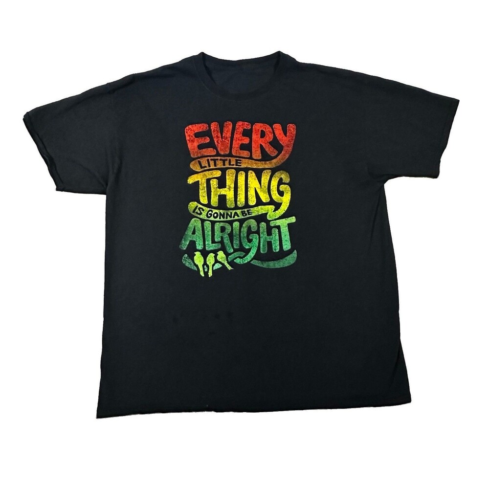 Bob Marley Shirt Mens L XL Every Little Thing Is Gonna Be Alright Reggae T-Shirt